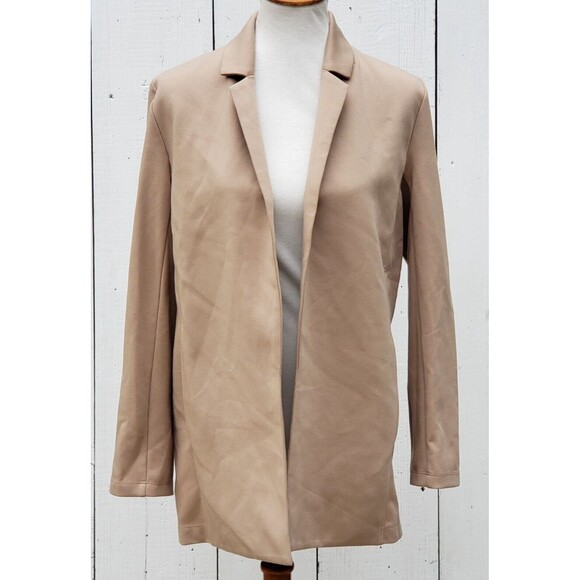 $298 Eileen Fisher Women Beige Bramble Notch Collar Ponte Jacket Blazer Sz PS - Picture 2 of 13